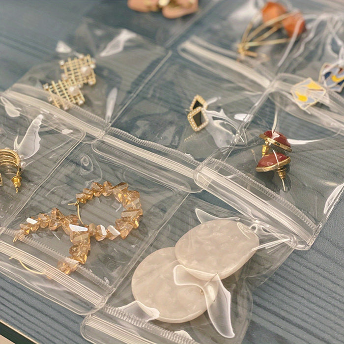20pcs Mini Clear Jewelry Pouches - Portable Storage Bags for Rings, Earrings & Necklaces
