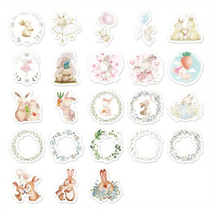 46pcs Cute Rabbit Stickers For Laptops, Water Bottles, Computers & Phones Easter gift