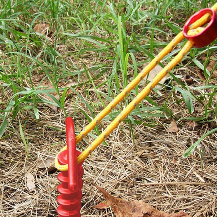 10pcs 10 Pack Windproof Ground Stakes for Camping Tents, Spiral Nails, Red, Black, Green