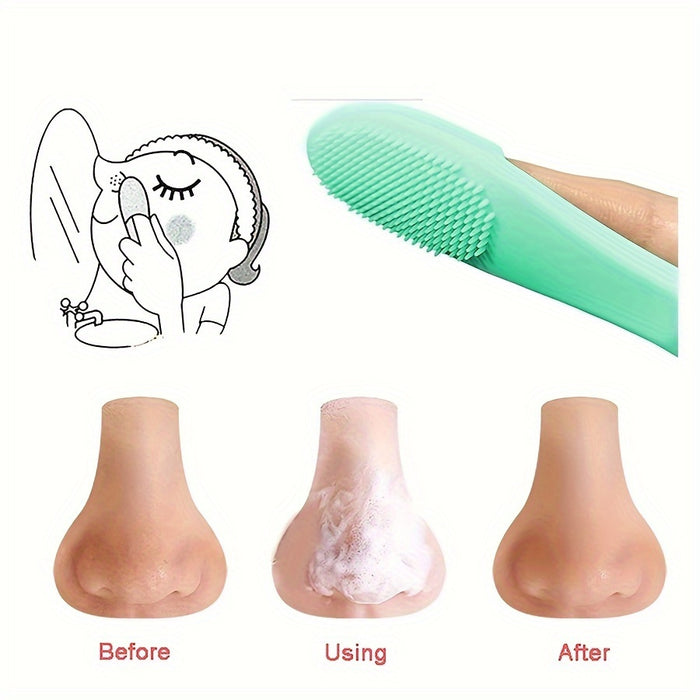 1/3pcs Soft Silicone Nose Brush Cleanses Face Removing Blackheads Cleaning Brush Nose Wing Cleaning Exfoliating Face Wash Brush Care Tool