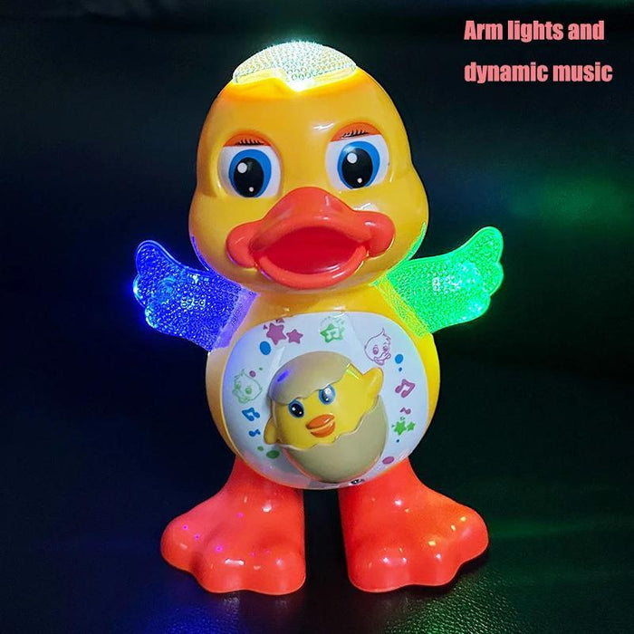 Interactive Dancing Duck Toy with Flashing Lights and Music, Cartoon Animal with Rotating Wings and Moving Eyes, Battery Operated, Ideal Christmas Gift for Youngsters 3-6 Years - Multicolor (Batteries Not Included), Cartoon T