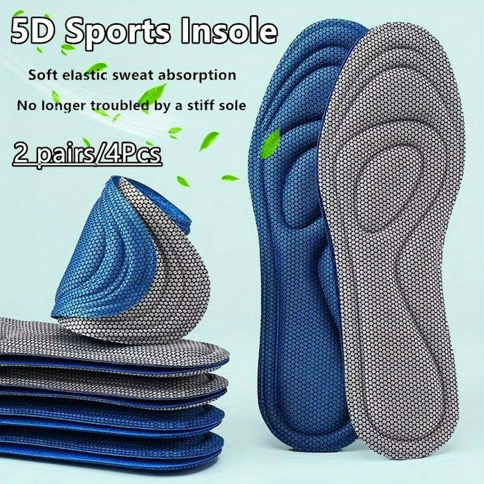 2 Pairs/4pcs Memory Foam Insoles Sport Shoes Running Pads Casual Insoles Breathable Cushion Pads Women Men Feet Insoles