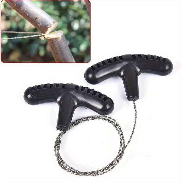 1pc Portable Stainless Steel Wire Saw with Finger Handle, Pocket Manual Chain Saw for Camping, Hiking, and Outdoor Survival
