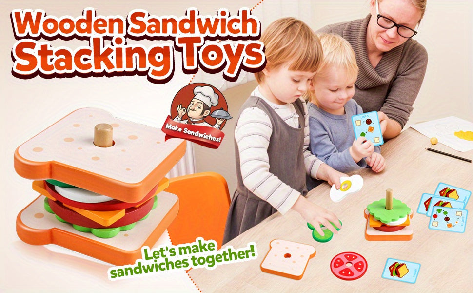 Fun Wooden Sorting & Stacking Toy - Boost Hand-Eye Coordination - Christmas And Halloween Gift!