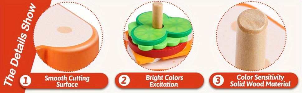 Fun Wooden Sorting & Stacking Toy - Boost Hand-Eye Coordination - Christmas And Halloween Gift!