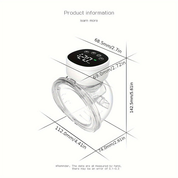 180ml CHANG KUN Electric Wearable Breast Pump - Low-Noise, Painless, 3 Mode & 9 Levels - Hands Free, Built-in Rechargeable Lithium Battery, In-Bra Wearable