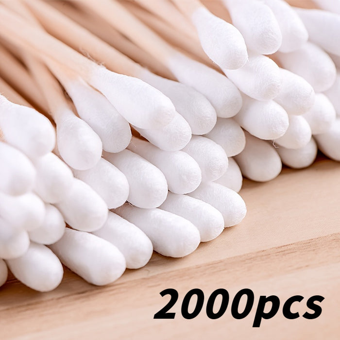 2000/200/100 Pcs Cotton Swabs, Used for Makeup Removal And Ear Cleaning, Personal Care And Household Items, Multi-Purpose Cotton Swabs.