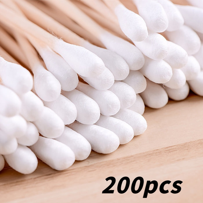 2000/200/100 Pcs Cotton Swabs, Used for Makeup Removal And Ear Cleaning, Personal Care And Household Items, Multi-Purpose Cotton Swabs.
