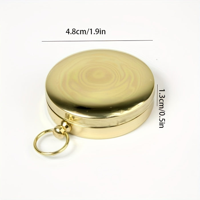 1pc Copper Survival Compass with Glow-in-the-Dark Features - Water-Resistant, Enhanced Visibility for Camping & Hiking - Essential Nighttime Adventure Tool