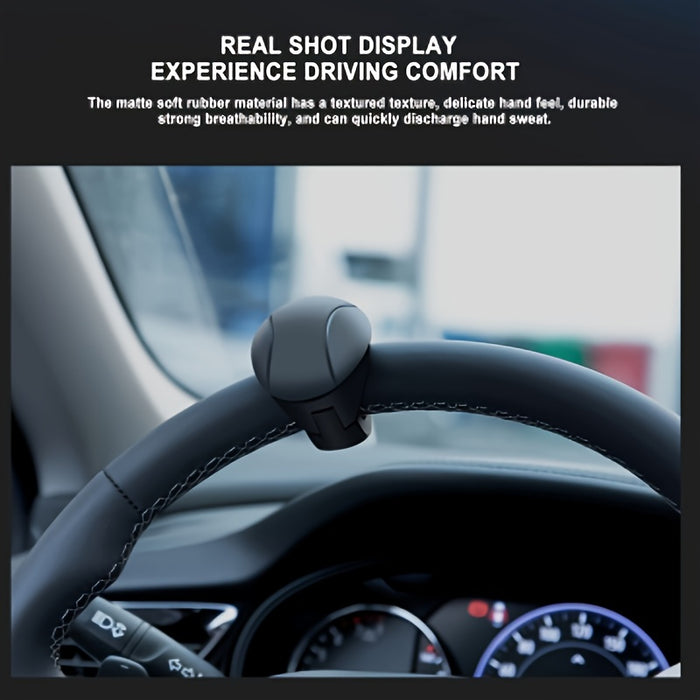 Easy-Grip Silicone Steering Wheel Knob - 360° Smooth Rotation, One-Hand Operation with Built-in Metal Bearing & Non-Slip Grip