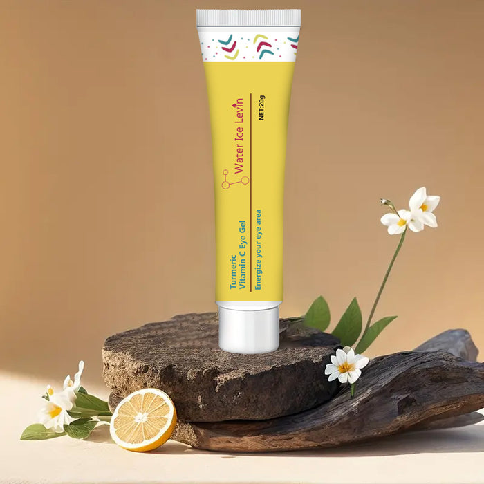 Water Ice Levin Unisex-Adult Eye Gel Cream - Hypoallergenic, Moisturizing with Turmeric, Caffeine, Vitamin C & Glycerin, Reduces Puffiness & Dark Circles