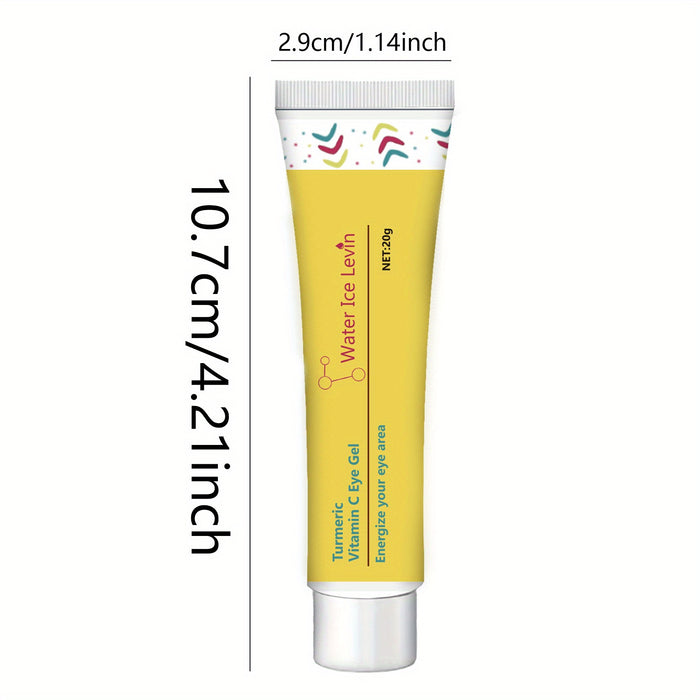 Water Ice Levin Unisex-Adult Eye Gel Cream - Hypoallergenic, Moisturizing with Turmeric, Caffeine, Vitamin C & Glycerin, Reduces Puffiness & Dark Circles