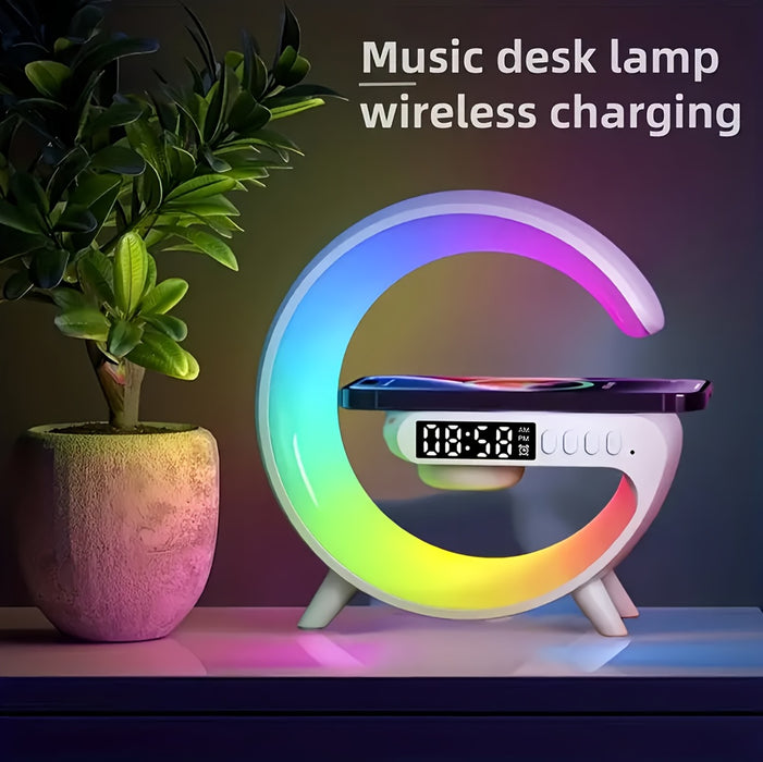 Smart Wireless Speaker with Phone Charger, Dimmable Alarm Clock, Sunrise Simulation, Sound Machine with Night Light