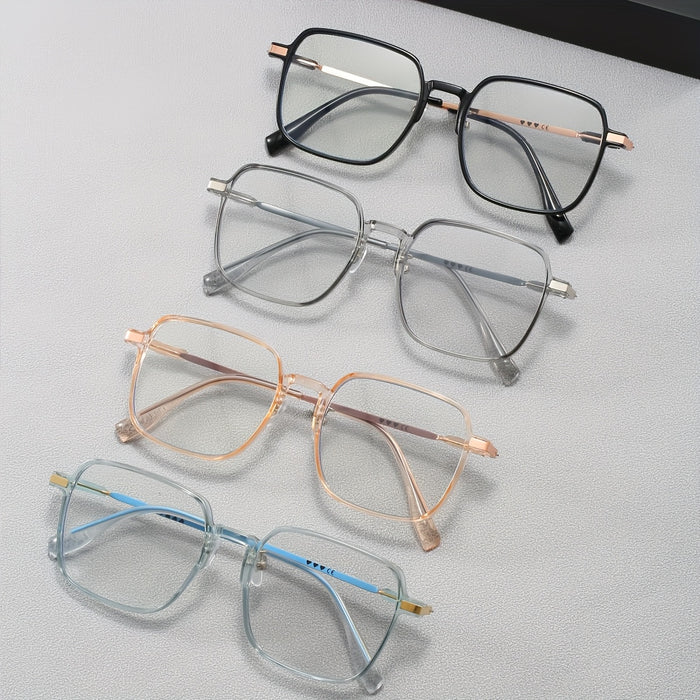 Square Light-Sensitive Color-Changing Flat Glasses for Men and Women