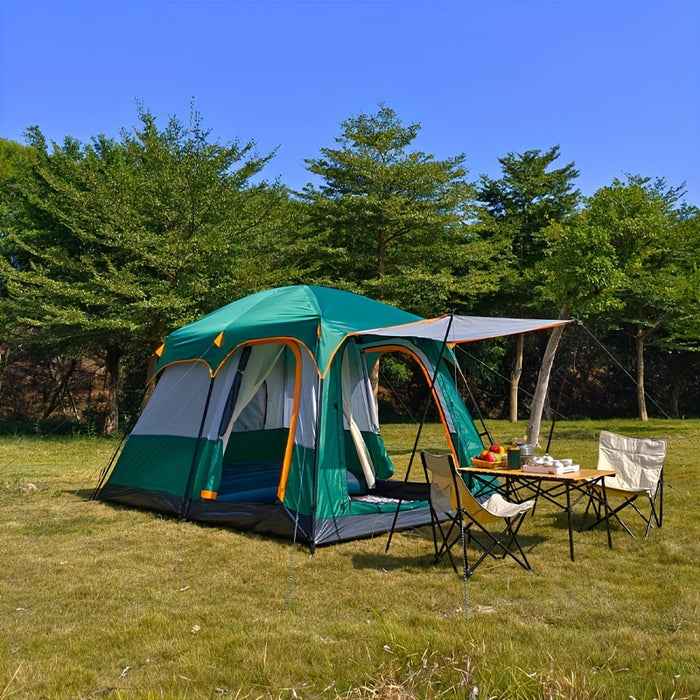Outdoor Multi-person Camping Tent - Thickened Rainproof Two Rooms One Living Room Portable Family Camping, Courtyard Tent, Awning Set - For Families & Outdoor Enthusiasts - Suitable for Camping, Hiking & Picnics - Perfect Chr