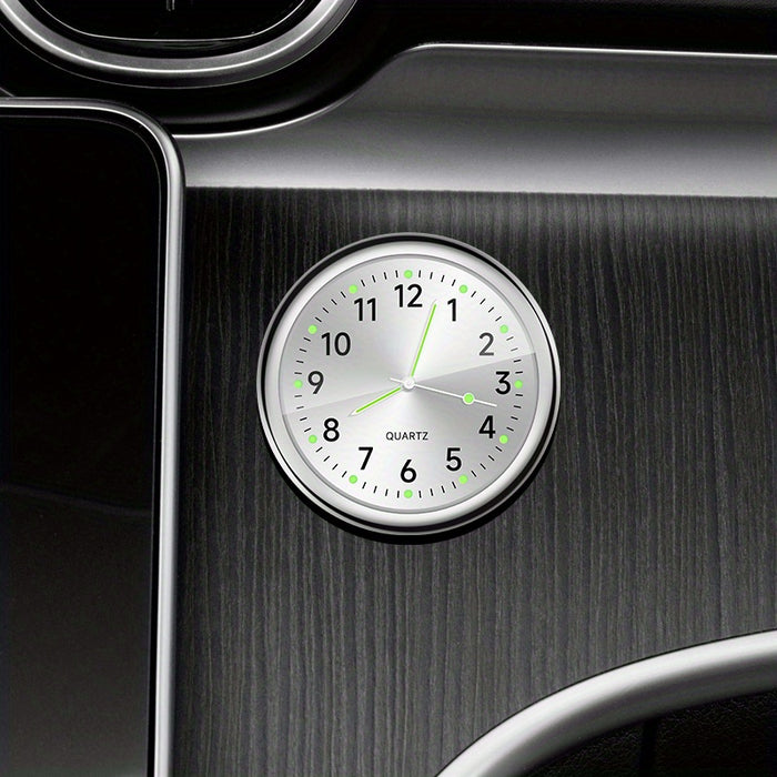 1pc Glow Decorative Clock Car Clock Mini Quartz Analog Car Dashboard Time Stick-On Clock Watch for Car Decoration Exclusive for high-end cars