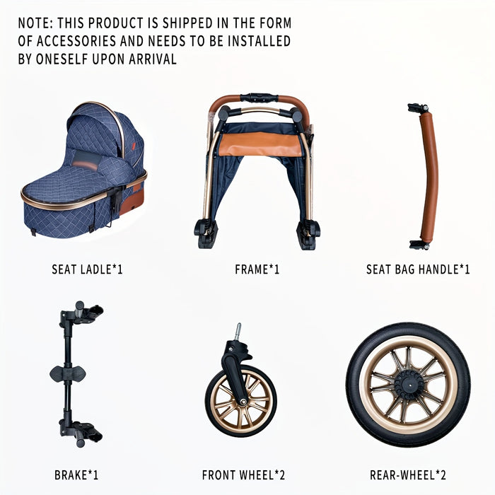 High Landscape Baby Stroller, Portable Folding Bidirectional Shock-absorbing Stroller That Can Sit And Lie Down