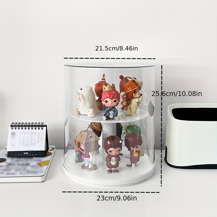 1pc Acrylic Rotating Display Case for Collectible Toys - Perfect for Action Figures & Building Block, Storage Organizer (Action Figure Not Included)