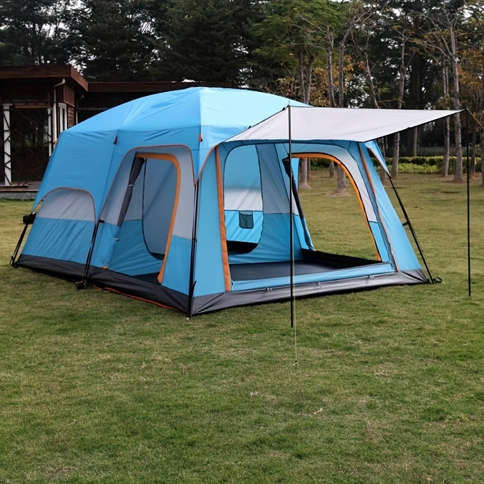 Versatile Large Outdoor Tent with Canopy & Mosquito Net - Waterproof, Fits 8-12 People, Perfect for Camping, Beach Trips & Gatherings - For Families & Groups - Ideal for Outdoor Adventures & Events - Great Gift for Camping En