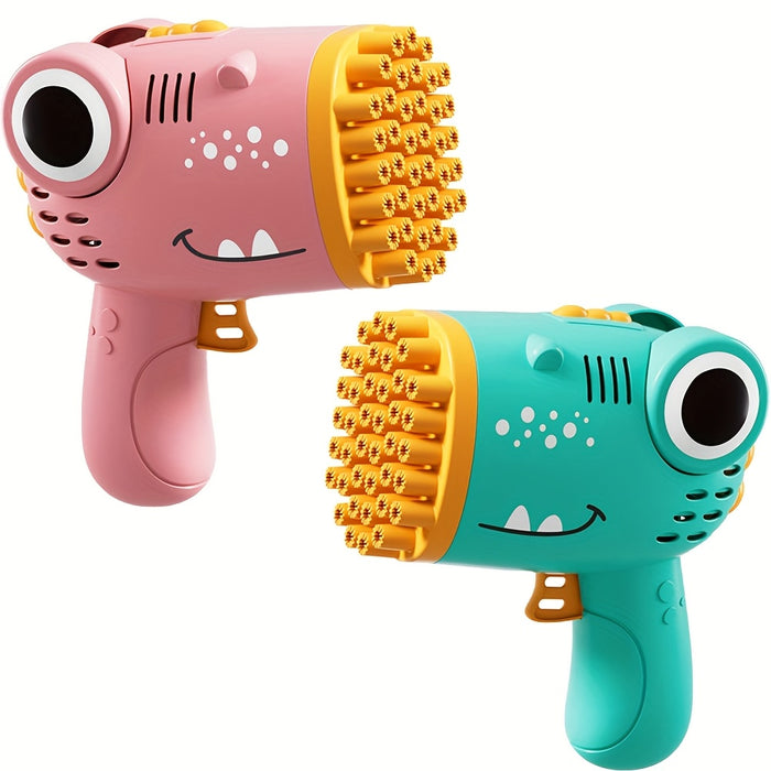 40 Holes Dinosaur Bubble Gun, Outdoor Bubble Machine Toys, Handheld Outdoor Bubble Gun Toys Seaside And Beach Accessories, Can Be Used As An Easter Gift with 10pcs Of Bubble Liquid, Best for Christmas