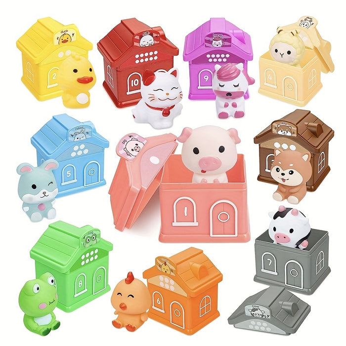 Toys for Kids Ages 1-3 Years Old - 20-Piece Farm Finger Puppets Set, Barn Counting & Matching Sorting Fine Motor Skills Educational Toys, Christmas and Birthday Gift