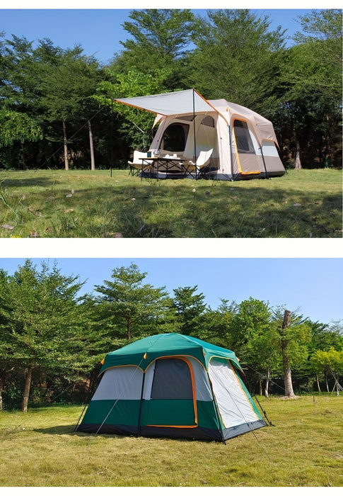 Outdoor Multi-person Camping Tent - Thickened Rainproof Two Rooms One Living Room Portable Family Camping, Courtyard Tent, Awning Set - For Families & Outdoor Enthusiasts - Suitable for Camping, Hiking & Picnics - Perfect Chr