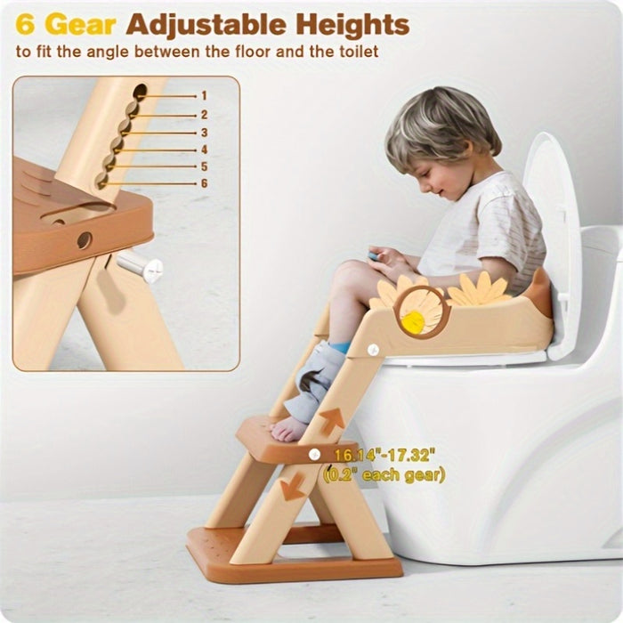 Potty Training Seat, Upgrade Toddler Toilet Seat, 2 In 1 Potty Training Toilet, Splash Guard No-Slip Pad Step Stool