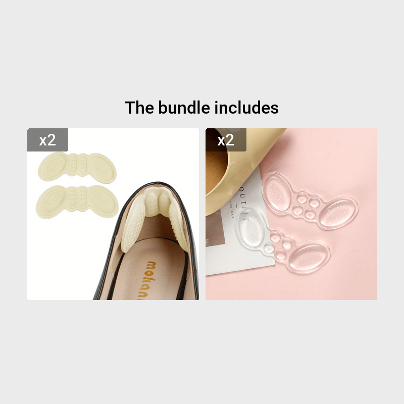 1 Pair/5 Pairs 4D Heel Stickers - Soft Polyester Pads for High Heels, Anti-Slip and Prevents Heel Wear, Invisible Design