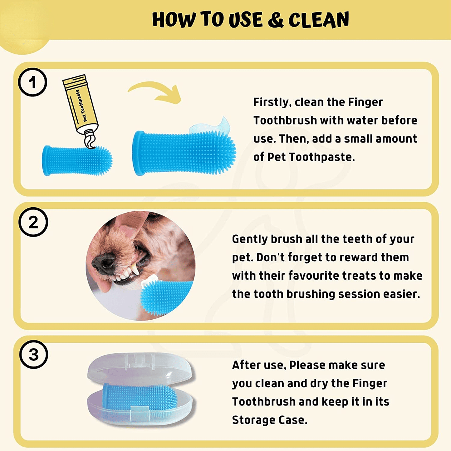 Super Soft Silicone Toothbrush - Perfect For Cleaning Your Dog Or Cat's Teeth!