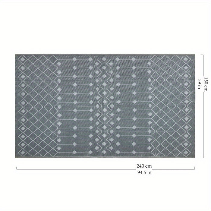 1pc, reversible outdoor Mat, outdoornothing else, stain-resistant and durable, made of polypropylene material, foldable, double-sided design, suitable for RV patio, outdoor camping, backyard and picnic use, lightweight and ea