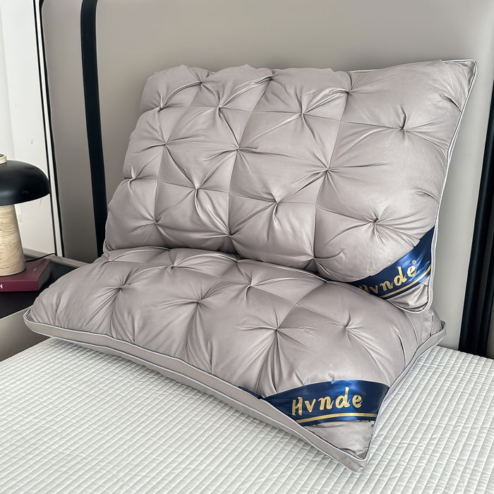 2-Piece Luxury Hotel-Quality Pillows, Deep Sleep Neck Support with Non-Sagging High-Pillow Inserts for All Seasons | Hypoallergenic Polyester Covers & Modern Design – Soft Texture Finish, Cooling and Cervical Spine Comfort