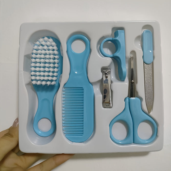 6pcs/set, Comb Brush Nail Clipper Scissors Set, Manicure Pedicure Tool Set