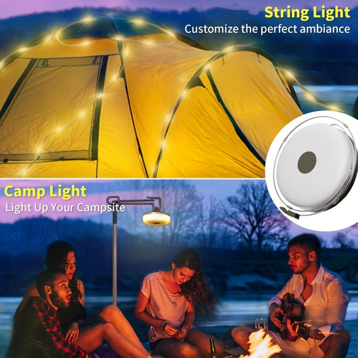Camping String Light, 2-In-1 USB Rechargeable String Light, Portable Camping Light, Sturdy Tent String Light, Suitable For Outdoor Hiking Camping And Garden Decoration