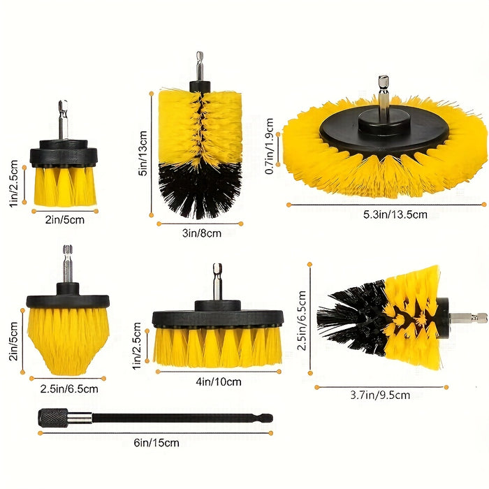 3/7/11/20/21/31pcs Drill Brush Attachment Set, Power Scrubber Wash Cleaning Brushes Tool Kit, All Purpose Drill Brush with Extension for Grout Floor, Tub Shower Tile, Bathroom, Kitchen Surface And Car