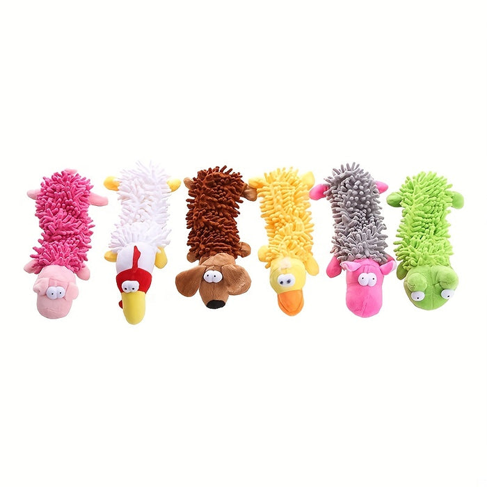 Interactive Plush Dog Toy with Squeaker for Chew & Molar Training - Promotes Playtime & Dental Health