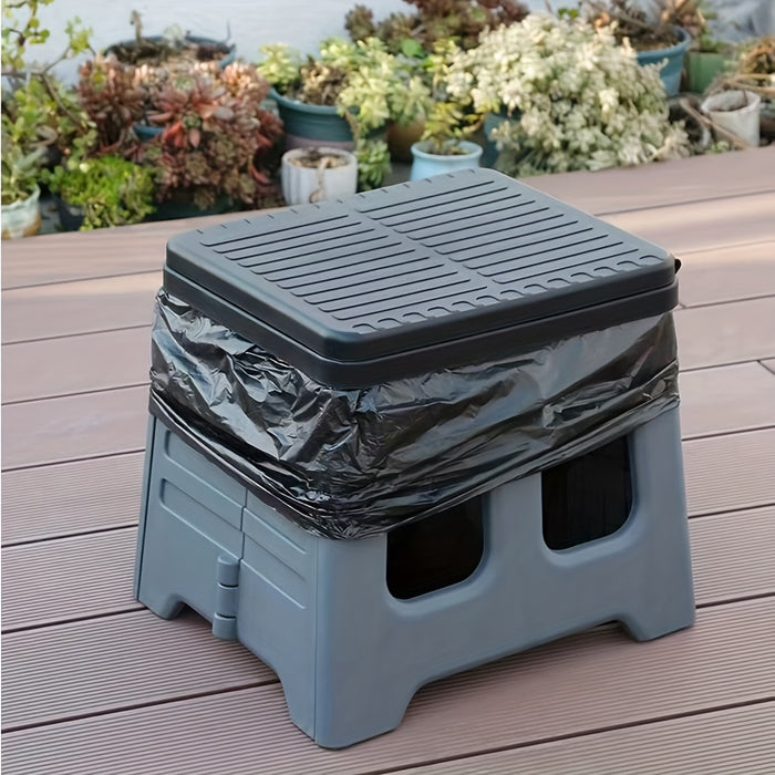 Portable Folding Emergency Toilet With Lid - Ideal For Camping, Hiking And Traveling By Vehicle | Durable ABS Material, Adult Portable Camping Toilet Adult Travel Potty Seat Traveling Outdoor Hiking Portable Folding Stool Wit