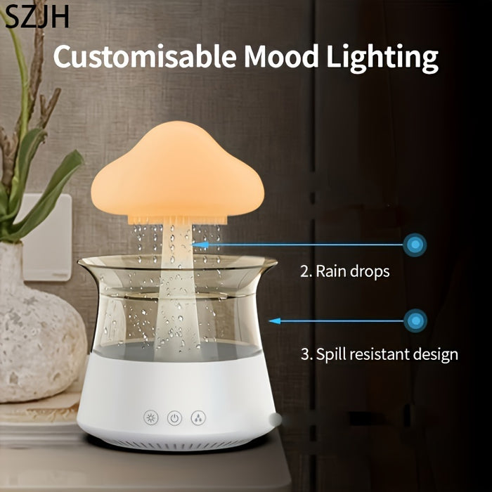 Rain Cloud Aromatherapy Essential Oil Diffuser, Zen Master Diffuser, Rain Cloud Night Light, Mushroom Lamp Diffuser, Mini Humidifier, Desk Fountain, Bedside Sleep Relaxation, Mood-Enhancing Water Droplet Sound.
