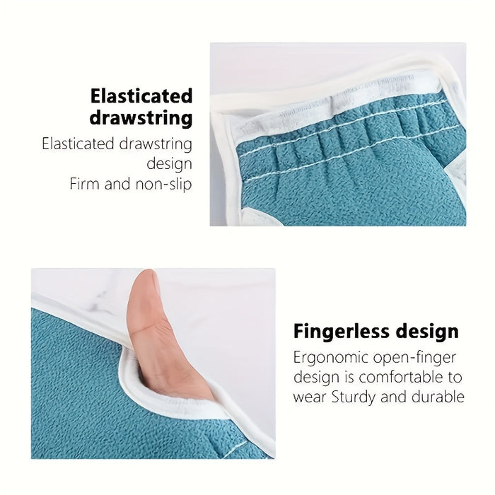 Deep Clean & Skin Renewal 3pcs Exfoliating Bath Set - Shower Scrubber, Back Brush & Mud Gloves