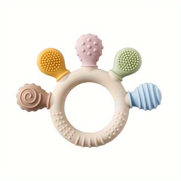 1pc Youngsters Hand Grip Teether, Cartoon Colorful Animal Teethers, Youngsters's Silicone Teethers, Youngsters Bath Gift, Christmas Halloween Gift