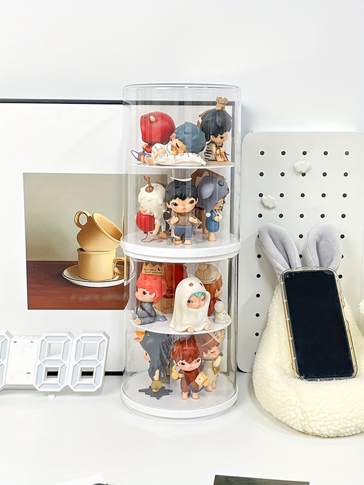 1pc Acrylic Rotating Display Case for Collectible Toys - Perfect for Action Figures & Building Block, Storage Organizer (Action Figure Not Included)