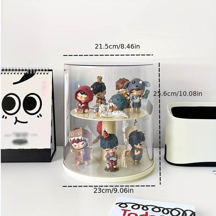 1pc Acrylic Rotating Display Case for Collectible Toys - Perfect for Action Figures & Building Block, Storage Organizer (Action Figure Not Included)