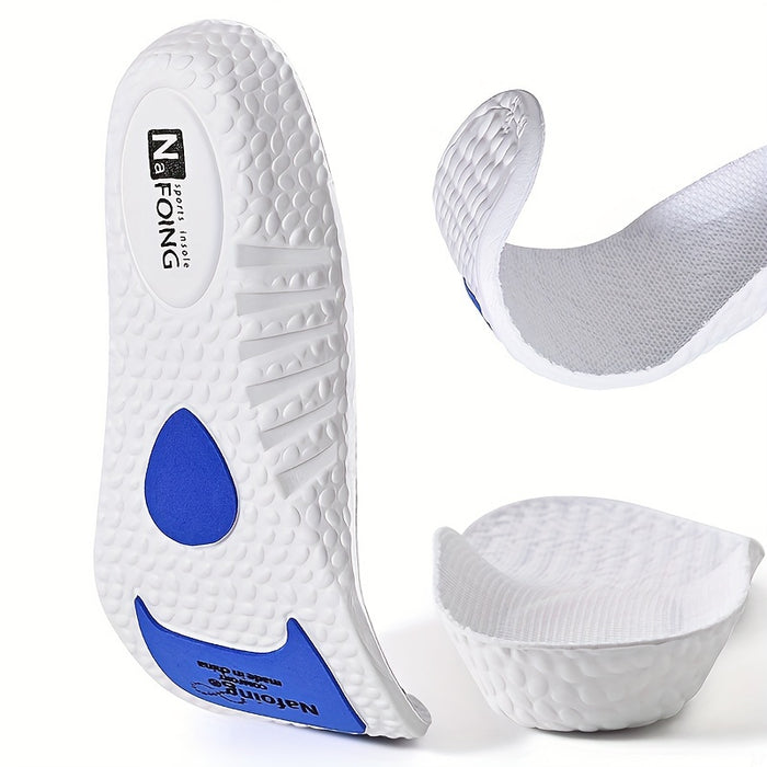 1 Pair COSYLEE High-Elasticity Arch Support Insoles for Running Shoes - Durable EVA Material, Black with Blue Accents, Textured Comfort Design, Ideal for Sports & Casual Footwear, Shoe Accessories