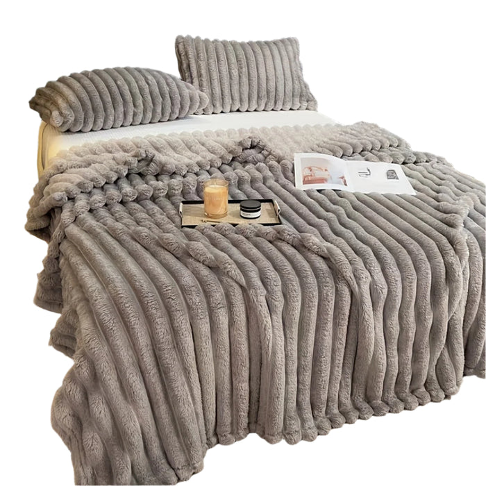 Luxurious Faux Rabbit Fur Throw Blanket