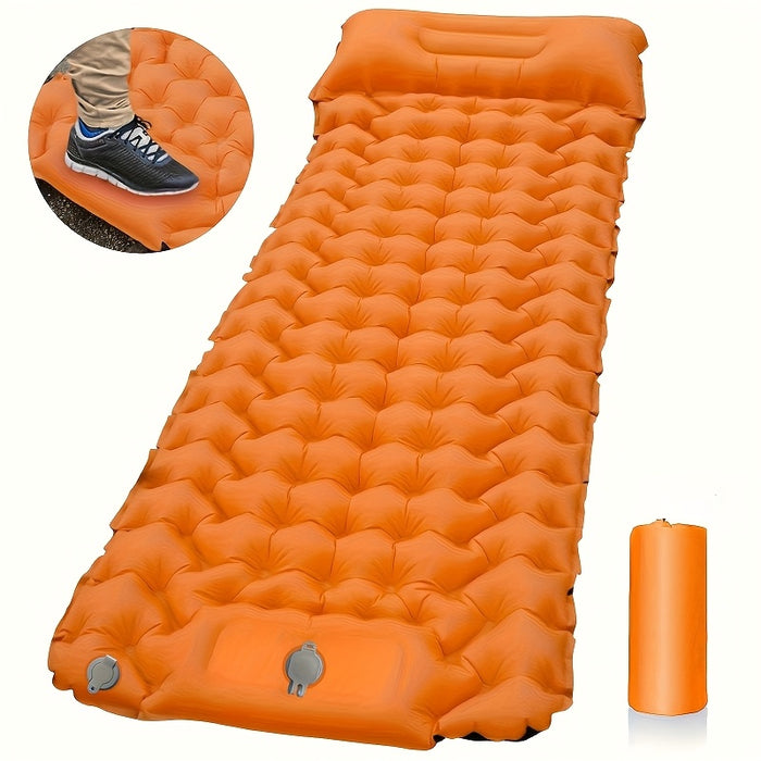 Camping Inflatable Mattress With Pillows, Travel Folding Bed, Ultralight Air Cushion For Outdoor Hiking Trekking