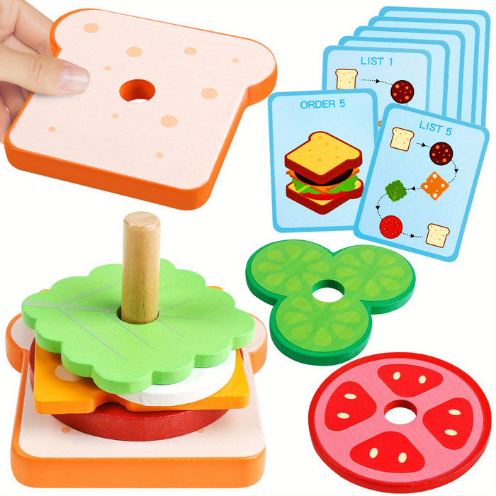 Fun Wooden Sorting & Stacking Toy - Boost Hand-Eye Coordination - Christmas And Halloween Gift!