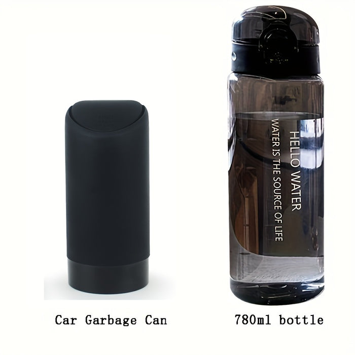 Black/White Car Garbage Can Car Trash Silicone Convenient Sanitary Noiseless Storage Box