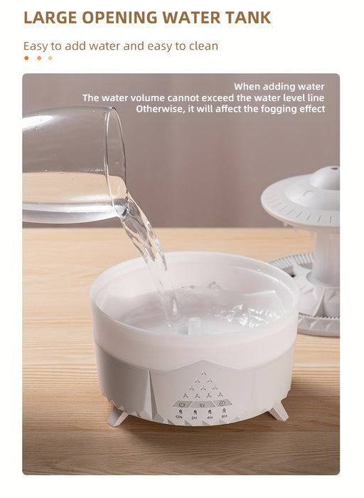 1pc UFO-Shaped Ultrasonic Aromatherapy Humidifier, Essential Oil Diffuser with LED Lights, Polypropylene & ABS, 110V-240V US Plug, for Home & Office Relaxation, Watch Decompression