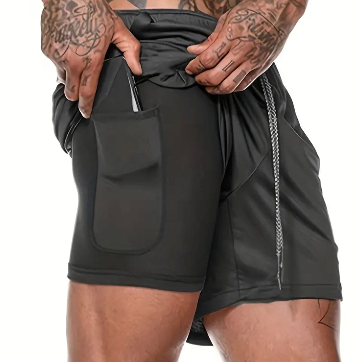 Men'S Summer Casual Athletic Shorts - Breathable, Lightweight Polyester, Red with Black Side Pockets and Drawstring Waistband, Perfect for Running, Training, Hiking & Outdoor Activities, Summer Training Gear | Drawstring Wais