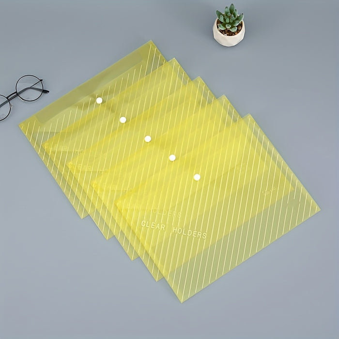 5/10pcs Transparent A4 File Bag - Diagonal Test Paper Buckle Storage Bag For Office Organizer And Document Pouch - Back To School Supplies