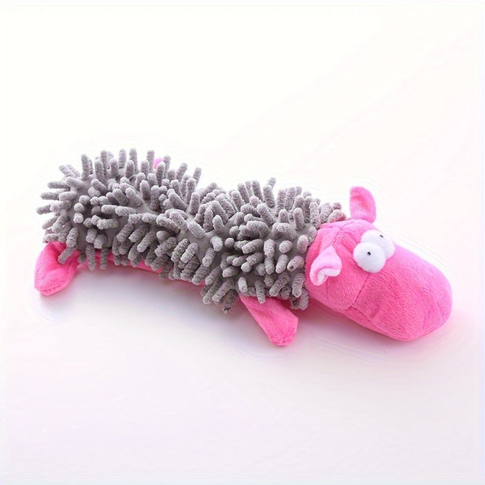 Interactive Plush Dog Toy with Squeaker for Chew & Molar Training - Promotes Playtime & Dental Health
